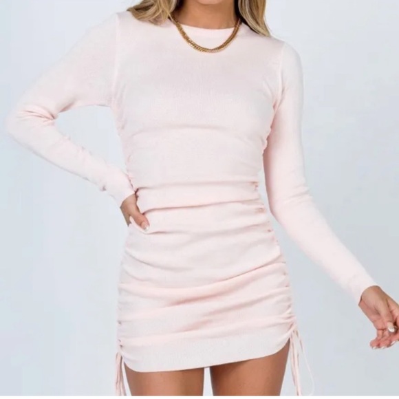 NWT LIONESS | MILITARY MINDS LONG SLEEVE BABY PINK DRESS - Picture 2 of 8